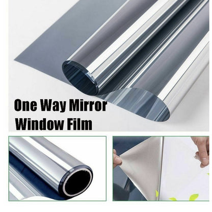TopBazar Folie reflexiva geam efect oglinda, protectie UV, argintie, 60 x 300 cm