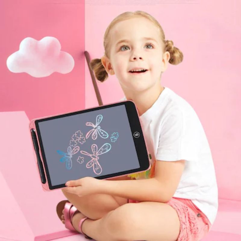 Tableta digitala color LCD Panel, 10 inch, pentru scris si desenat, 27 cm, roz, 3 ani+