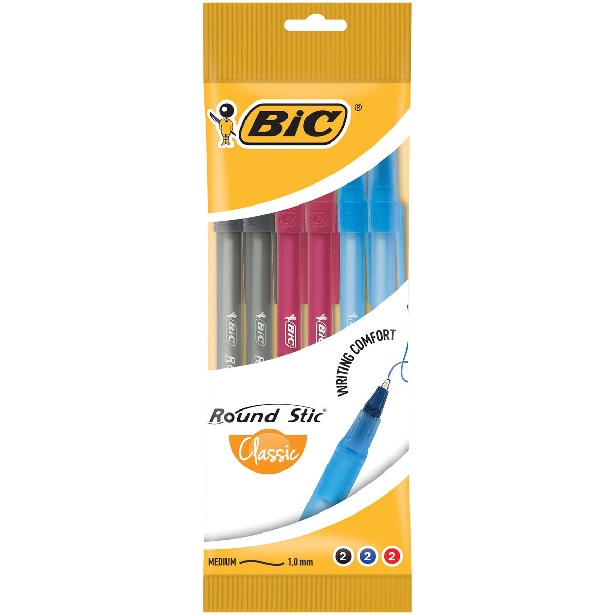 Pix BIC Round Stic, Multicolor, 6 buc