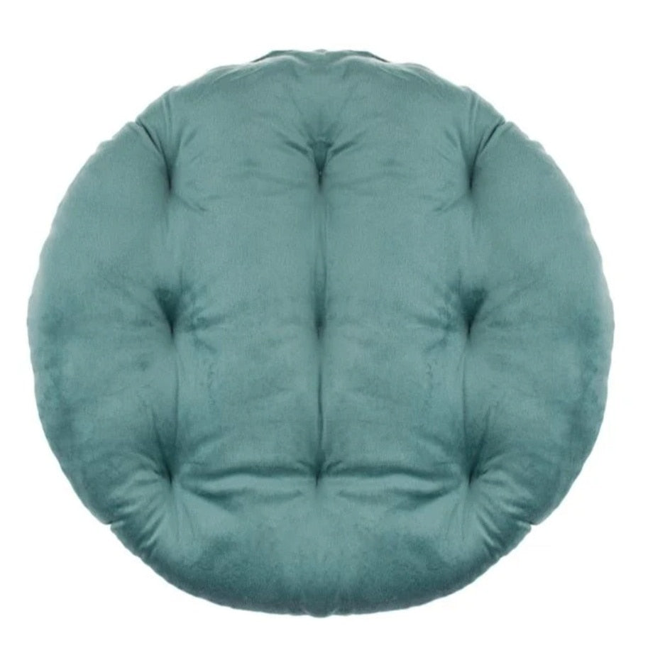 Perna pentru scaun, rotunda cu doua fete, catifea, verde menta, 40x4cm