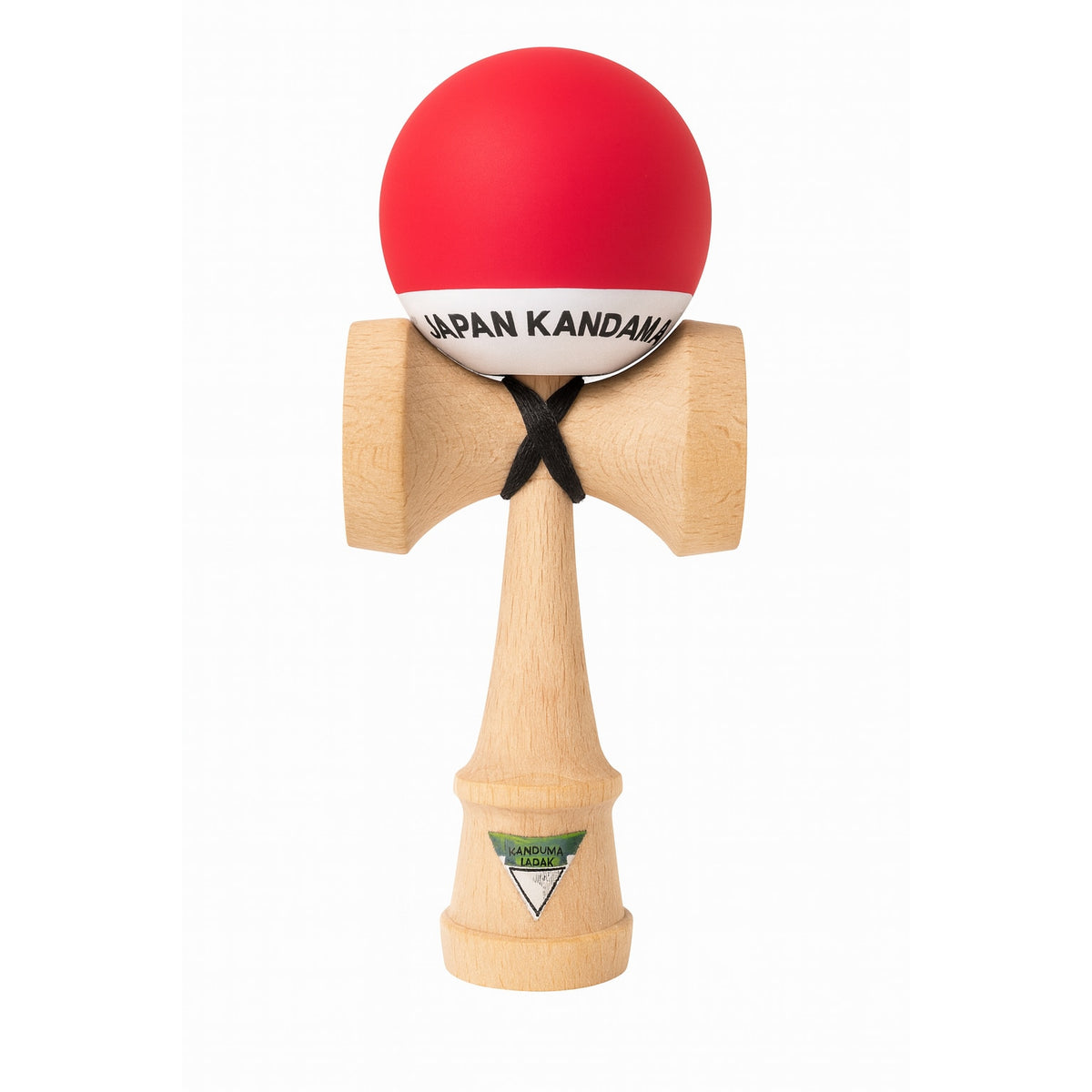 Kendama profesionala, 18 cm, rosu cu alb, Material lemn, Pentru copii