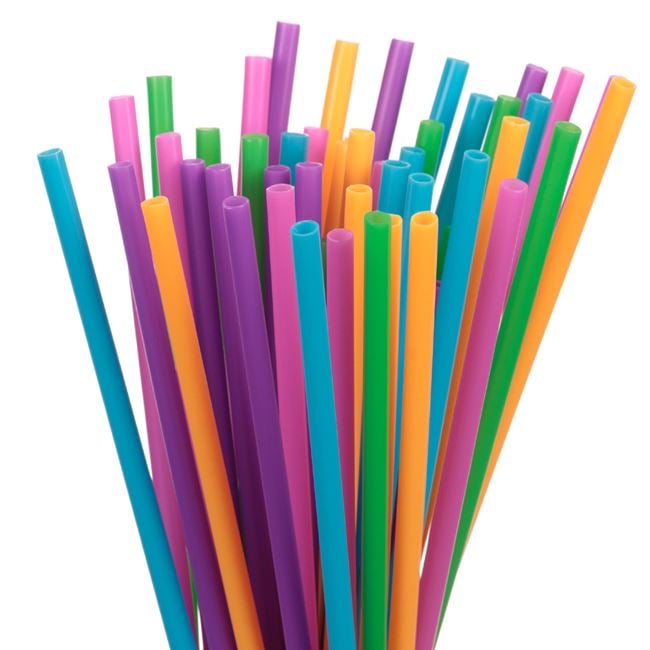 Paie de Plastic Reutilizabile Colorate Ø5x210mm - 50buc