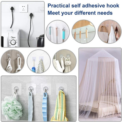 Set 3 Cuiere cu adeziv super rezistent, suport baie, suport prosop/halat, 3 agatatori cuier autoadeziv, transparent