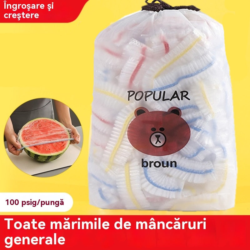Saci de pastrare proaspete, 100 de pachete, pungi de folie alimentara - Capace de depozitare a alimentelor Capace, capace uni