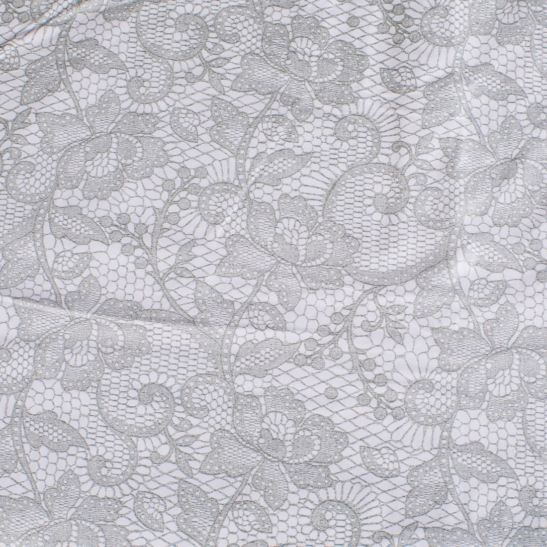 Fata de Masa Plastifiata Alba Gri Dantela 180x140cm, DAMO