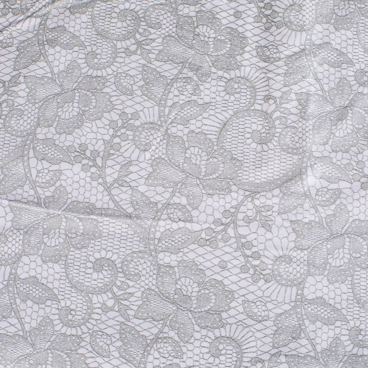 Fata de Masa Plastifiata Alba Gri Dantela 180x140cm, DAMO