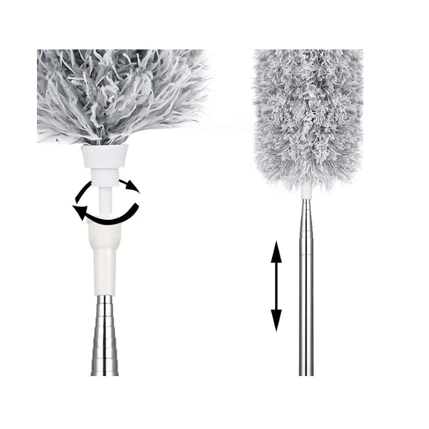 Pamatuf telescopic pentru praf si paianjeni, gri, maner extensibil pana la 250 cm