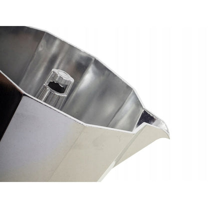 Cafetiera espresso Moka, pentru aragaz, din aluminiu, capacitate 6 cesti, Argintiu/Negru
