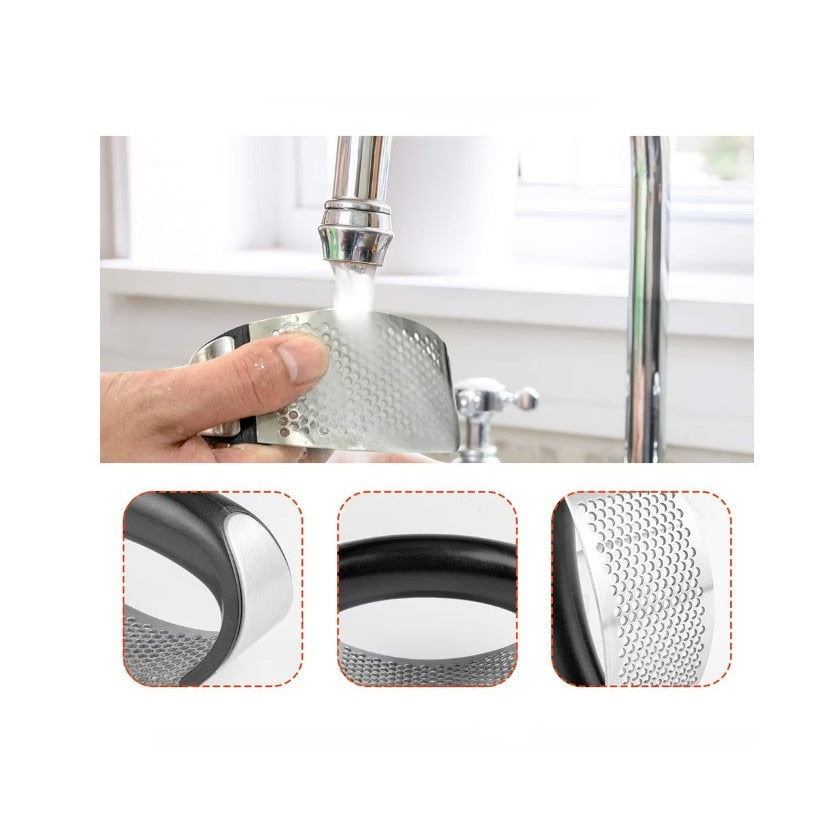 Presa pentru usturoi manuala, curbata, inox, usor de curatat