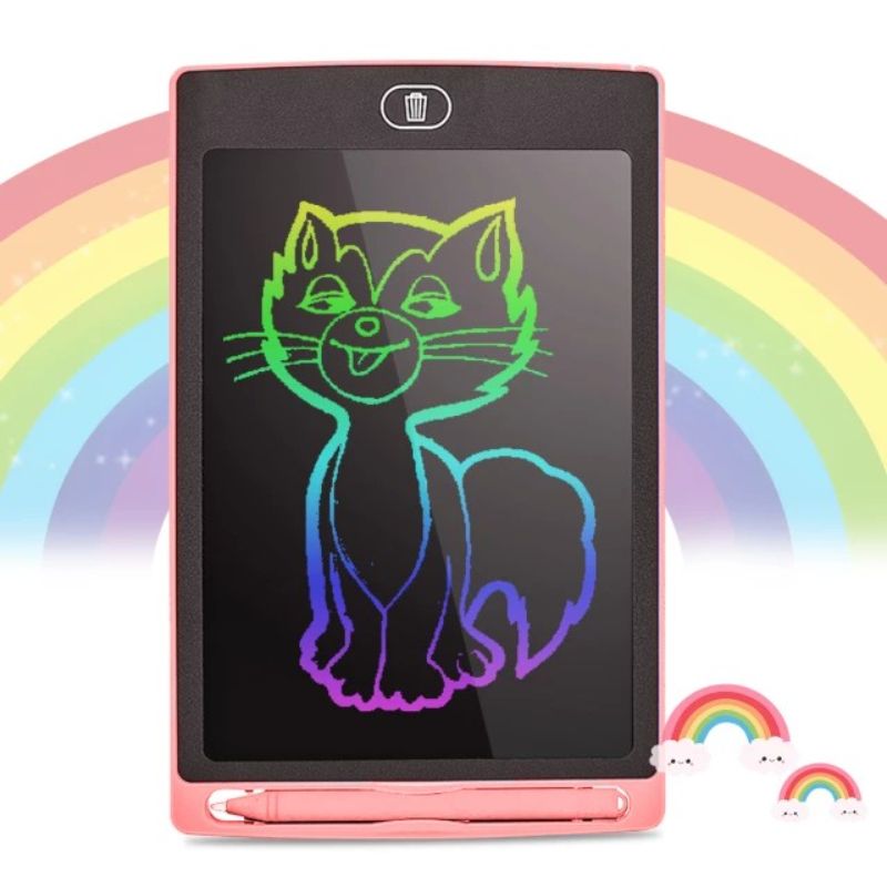 Tableta digitala color LCD Panel, 10 inch, pentru scris si desenat, 27 cm, roz, 3 ani+