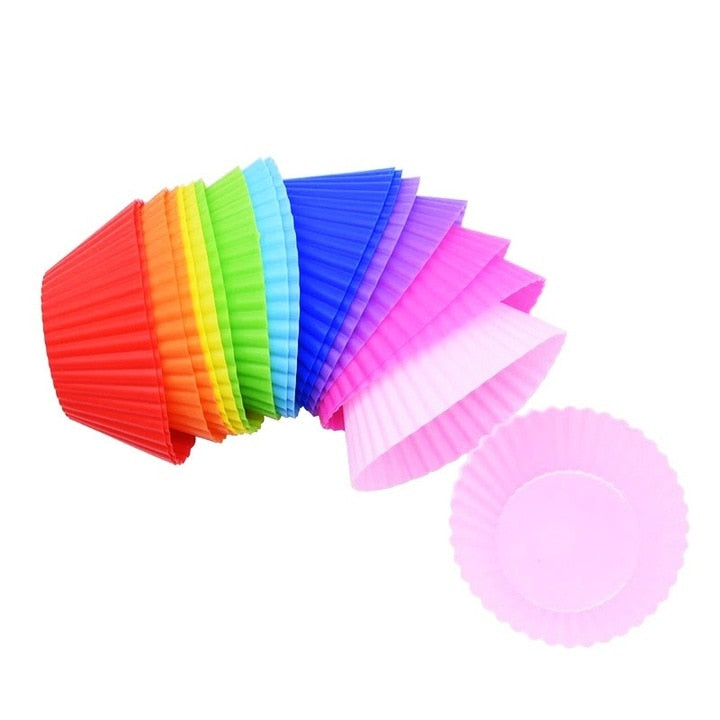 Set de forme pentru briose din silicon 12 bucati