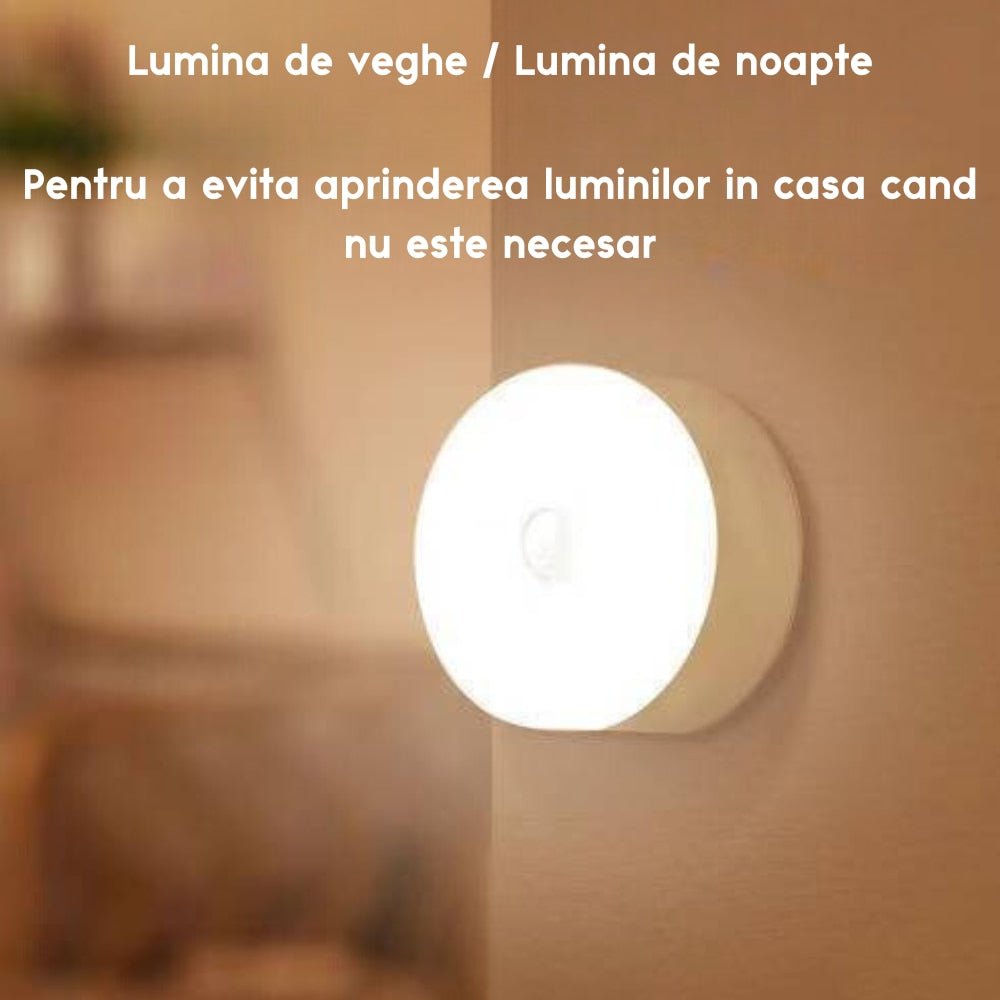 Set 4 Lampi LED 2W cu senzori de lumina / miscare, incarcare USB