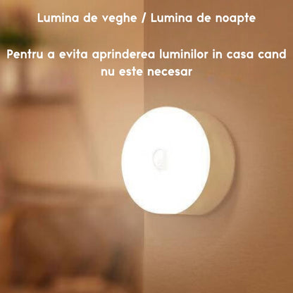 Set 4 Lampi LED 2W cu senzori de lumina / miscare, incarcare USB