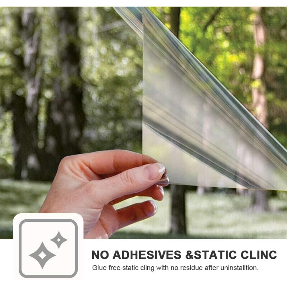 Folie reflexiva pentru geamuri interioare, cu efect de oglinda, protectie solara UV, 60x300 cm, argintiu Aden Depo