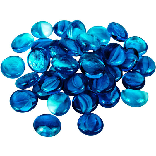 Pietre Decorative din Sticla, Bleu, Dimensiune 1.7-1.9cm, Greutate 300g