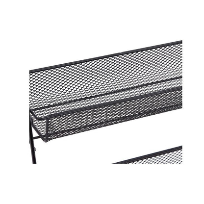 Suport organizator multifunctional cu 2 etaje, negru, metalic, ideal pentru condimente, cosmetice
