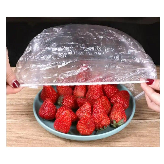 Set folii tip capace cu elastic de unica folosinta pentru conservare alimente, 45cm- 60 buc