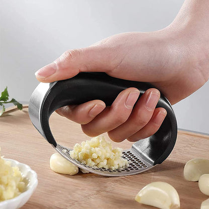 Zdrobitor usturoi, presa manuala curbata, inox usor de curatat